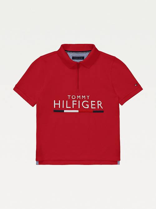 Tommy Hilfiger Adaptive Pure Katoenen Polo T-shirts Jongens Rood | TH539ZAJ