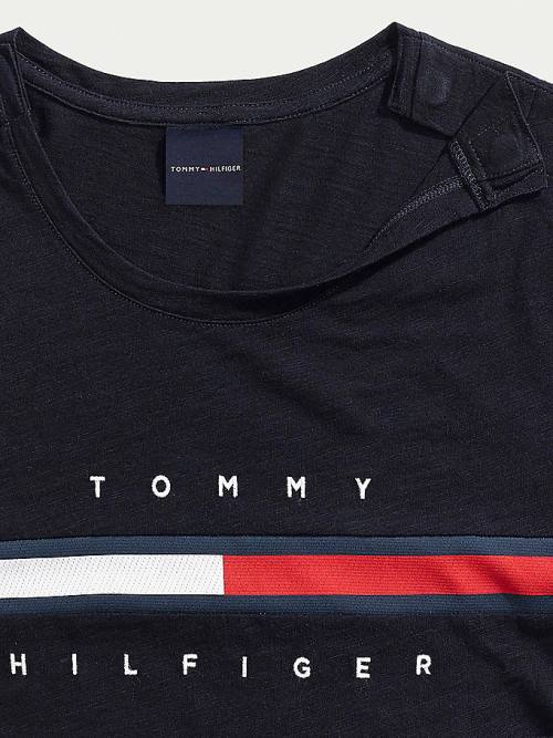 Tommy Hilfiger Adaptive Pure Katoenen T-shirts Dames Blauw | TH713VJO