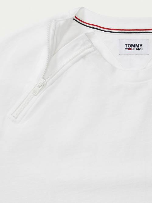 Tommy Hilfiger Adaptive Raglan Sleeve Port Opening T-shirts Heren Wit | TH046BSP