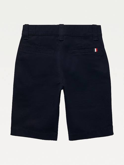 Tommy Hilfiger Adaptive Seated Fit Platte Front Shorts Broek Jongens Blauw | TH130WSX