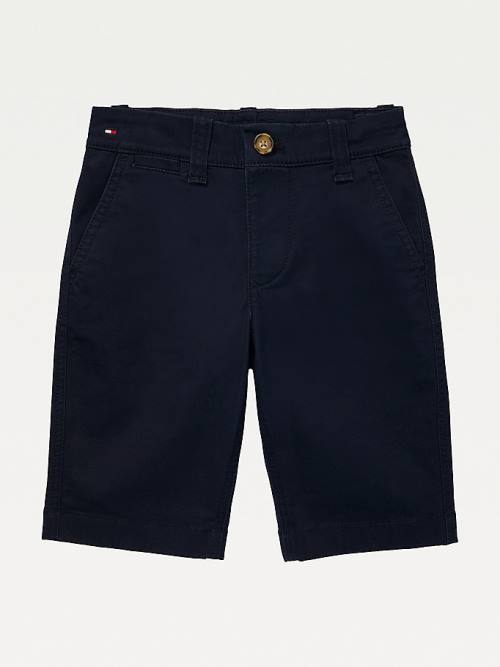 Tommy Hilfiger Adaptive Seated Fit Platte Front Shorts Broek Jongens Blauw | TH130WSX