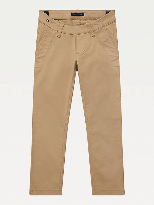 Tommy Hilfiger Adaptive Seated Fit Stretch Chinos Broek Jongens Khaki | TH143JHN