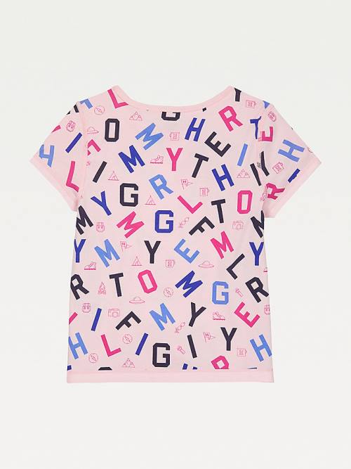 Tommy Hilfiger Adaptive Sensory Alphabet Print T-shirts Meisjes Roze | TH586LBU