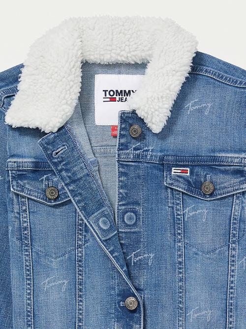 Tommy Hilfiger Adaptive Sherpa Trucker Jassen Dames Blauw | TH208UTB