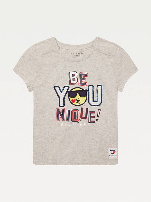 Tommy Hilfiger Adaptive Slogan T-shirts Meisjes Grijs | TH350DIP