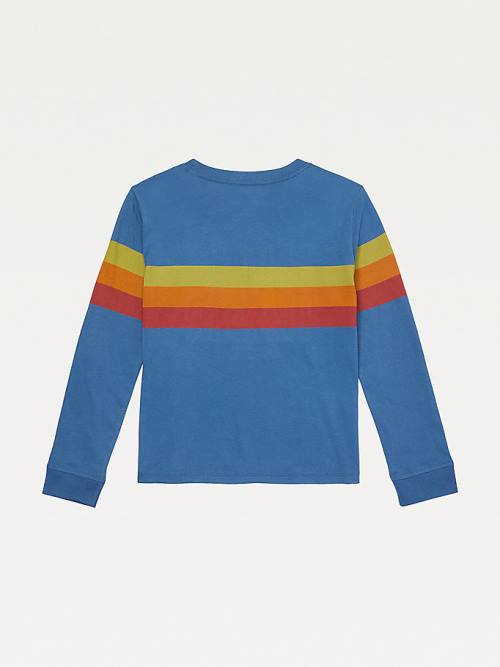 Tommy Hilfiger Adaptive Stripe Logo Long Sleeve T-shirts Jongens Blauw | TH320ACP