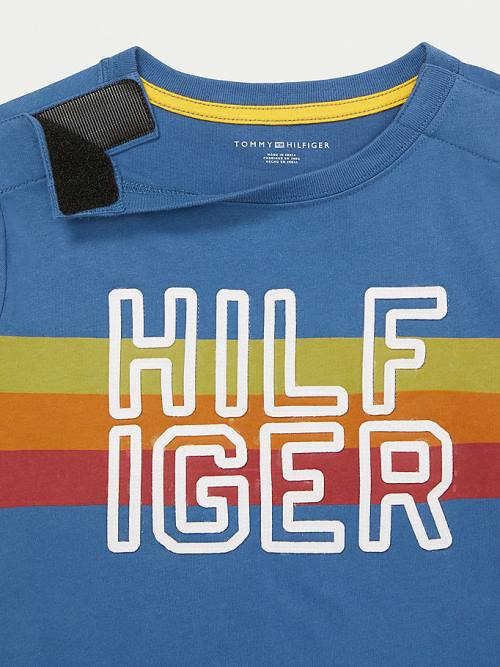 Tommy Hilfiger Adaptive Stripe Logo Long Sleeve T-shirts Jongens Blauw | TH320ACP