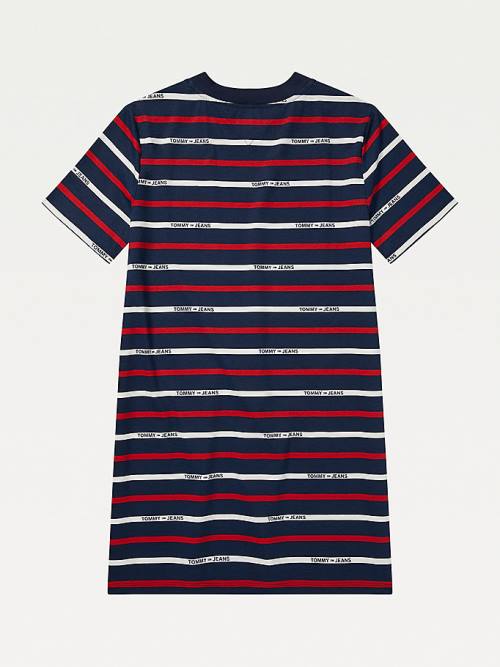 Tommy Hilfiger Adaptive Stripe Print Jurken Dames Blauw | TH412RQY