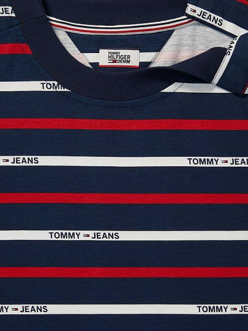 Tommy Hilfiger Adaptive Stripe Print Jurken Dames Blauw | TH412RQY