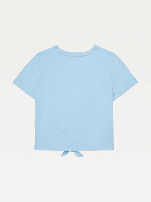 Tommy Hilfiger Adaptive Tie-Front T-shirts Meisjes Blauw | TH518KWR