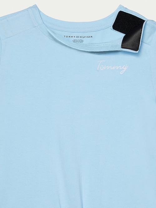 Tommy Hilfiger Adaptive Tie-Front T-shirts Meisjes Blauw | TH518KWR