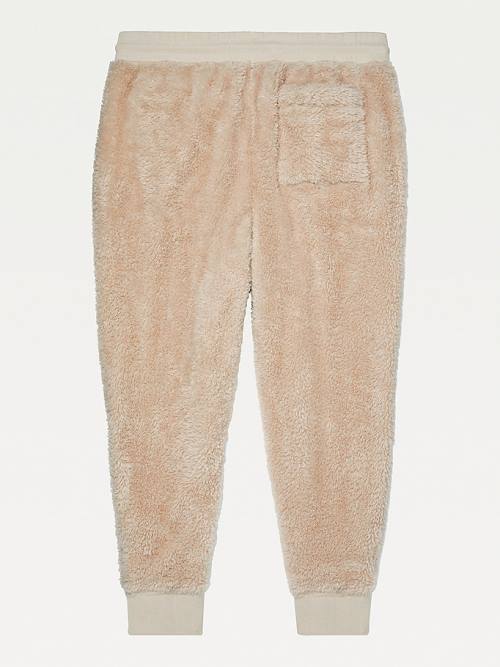 Tommy Hilfiger Adaptive Tommy Badge Fleece Joggers Broek Heren Beige | TH579IGJ