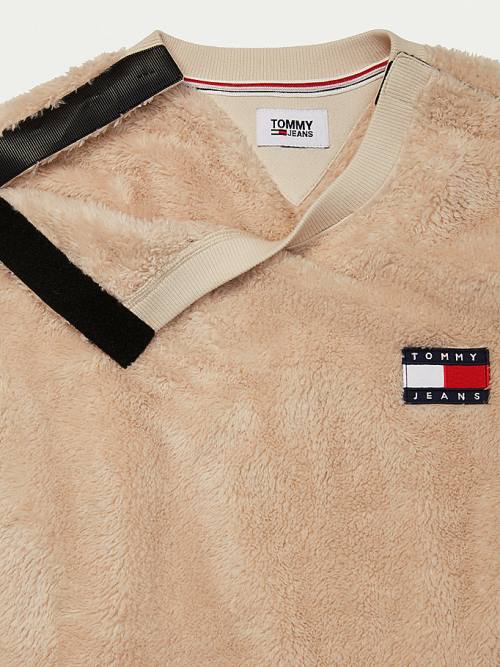 Tommy Hilfiger Adaptive Tommy Badge Fleece Sweatshirts Heren Beige | TH795ACU