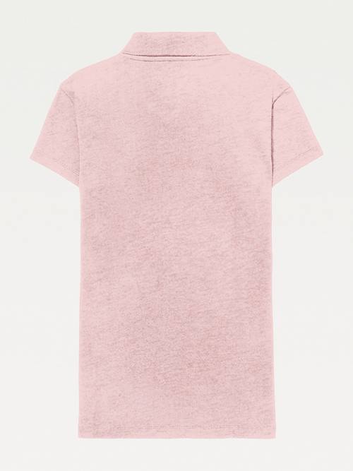 Tommy Hilfiger Adaptive Zipped Slim Fit Poloshirt Dames Roze | TH083TSX