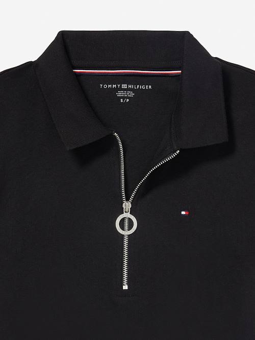 Tommy Hilfiger Adaptive Zipped Slim Fit Poloshirt Dames Zwart | TH925SBQ