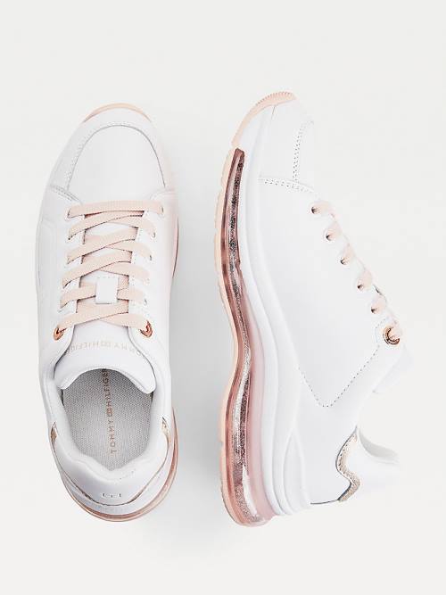 Tommy Hilfiger Air Bubble Metallic Leren Sneakers Dames Roze | TH107DIN