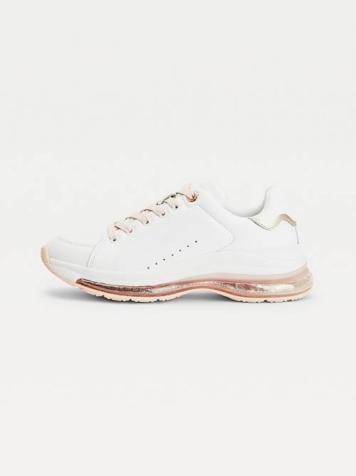 Tommy Hilfiger Air Bubble Metallic Leren Sneakers Dames Roze | TH107DIN