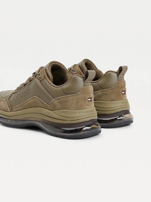 Tommy Hilfiger Air Bubble Premium Leren Sneakers Heren Khaki | TH894MTO