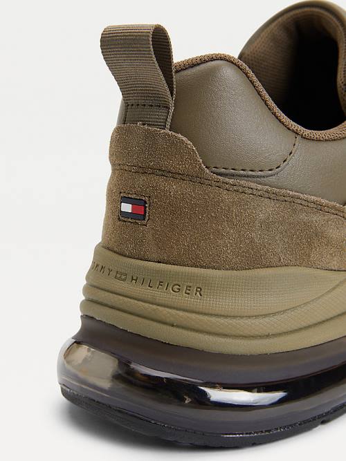 Tommy Hilfiger Air Bubble Premium Leren Sneakers Heren Khaki | TH894MTO