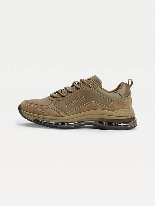 Tommy Hilfiger Air Bubble Premium Leren Sneakers Heren Khaki | TH894MTO