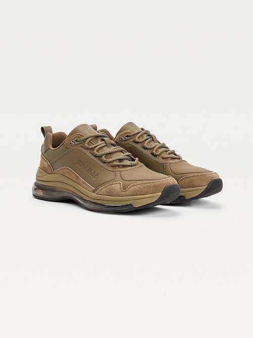 Tommy Hilfiger Air Bubble Premium Leren Sneakers Heren Khaki | TH894MTO