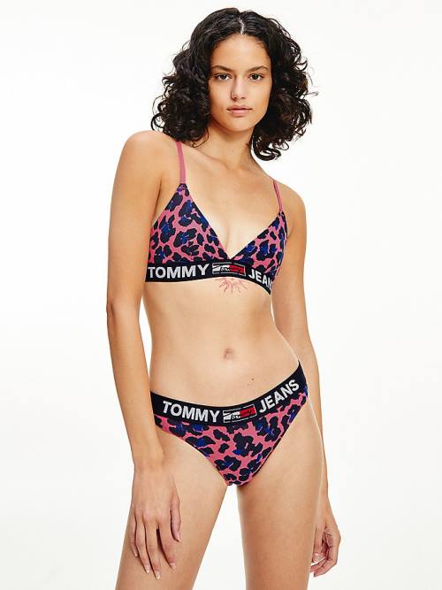 Tommy Hilfiger All-Over Logo Print String Ondergoed Dames Roze | TH209FOB