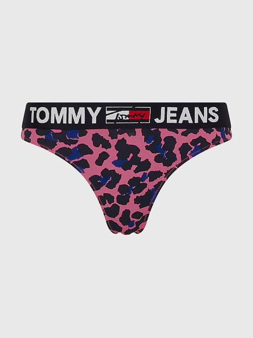 Tommy Hilfiger All-Over Logo Print String Ondergoed Dames Roze | TH209FOB