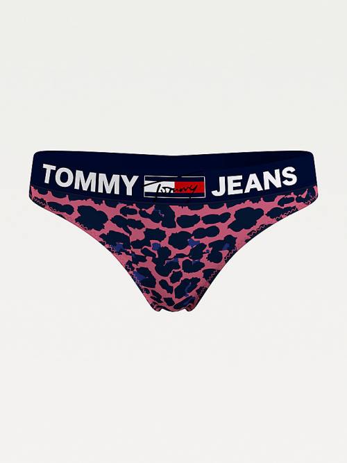 Tommy Hilfiger All-Over Logo Print String Ondergoed Dames Roze | TH209FOB