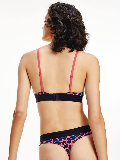 Tommy Hilfiger All-Over Logo Print Triangle Bra Ondergoed Dames Roze | TH143MDN