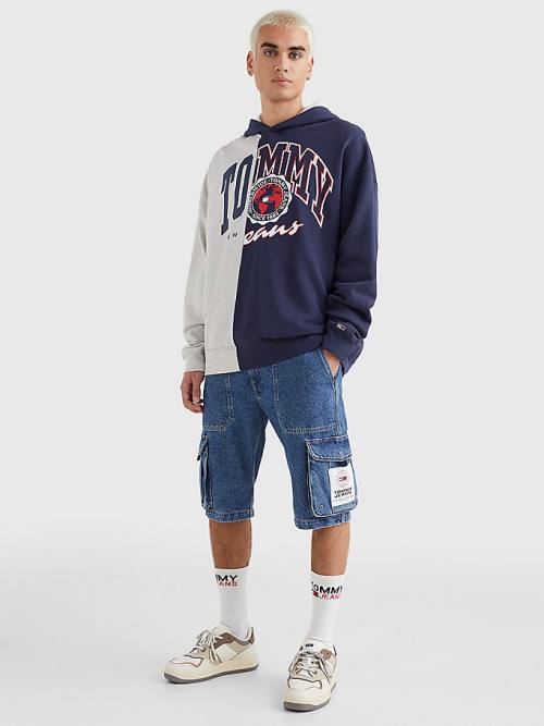 Tommy Hilfiger Archive Organic Katoenen Logo Hoodie Heren Blauw | TH563YXN