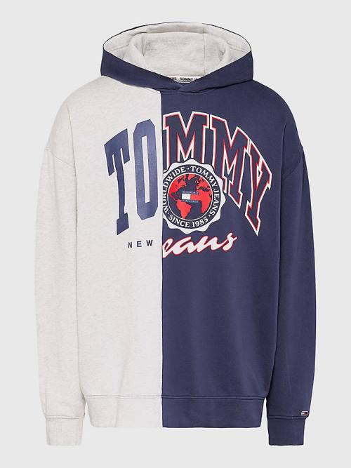 Tommy Hilfiger Archive Organic Katoenen Logo Hoodie Heren Blauw | TH563YXN