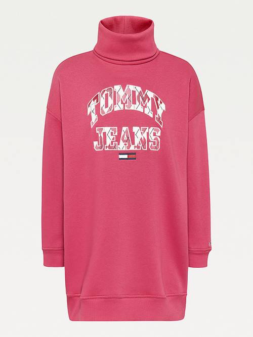 Tommy Hilfiger Argyle Logo Trui Jurken Dames Rood | TH924QYP