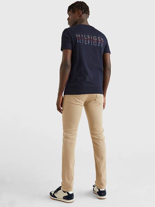 Tommy Hilfiger Back Logo T-shirts Heren Blauw | TH516DFG