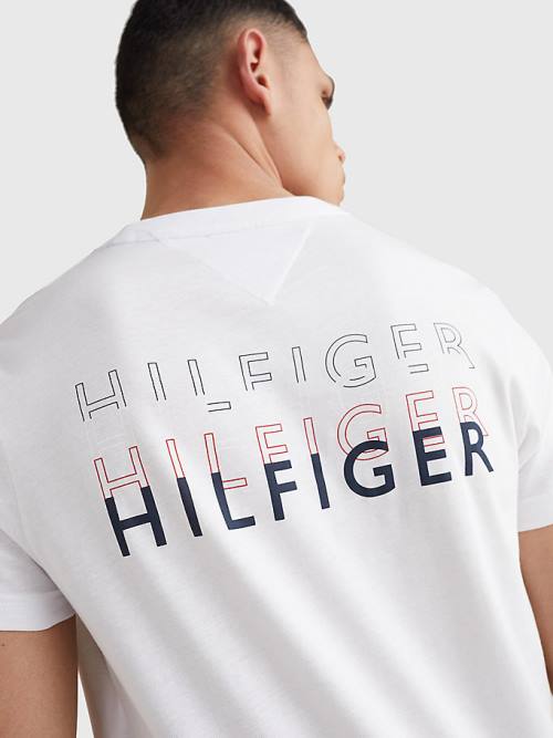 Tommy Hilfiger Back Logo T-shirts Heren Wit | TH839CJO