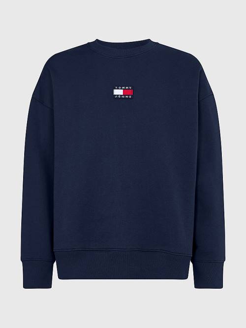 Tommy Hilfiger Badge Crew Neck Sweatshirts Heren Blauw | TH059QSM