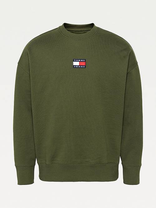 Tommy Hilfiger Badge Crew Neck Sweatshirts Heren Groen | TH426FKW