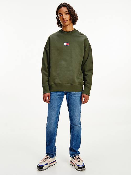 Tommy Hilfiger Badge Crew Neck Sweatshirts Heren Groen | TH426FKW