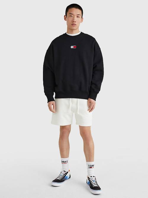 Tommy Hilfiger Badge Crew Neck Sweatshirts Heren Zwart | TH571ZIA