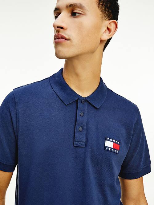 Tommy Hilfiger Badge Lichtgewicht Regular Fit Poloshirt Heren Blauw | TH270GUE