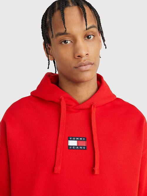 Tommy Hilfiger Badge Organic Katoenen Hoodie Heren Rood | TH153RKA