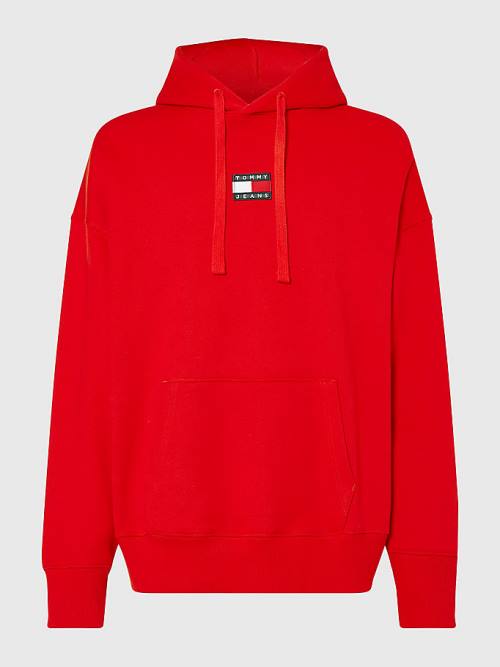 Tommy Hilfiger Badge Organic Katoenen Hoodie Heren Rood | TH153RKA