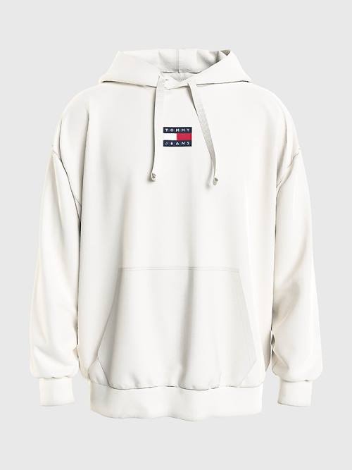 Tommy Hilfiger Badge Organic Katoenen Hoodie Heren Wit | TH234ITB