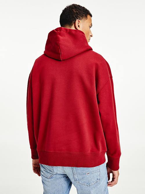 Tommy Hilfiger Badge Organic Katoenen Hoodie Heren Rood | TH821VPA