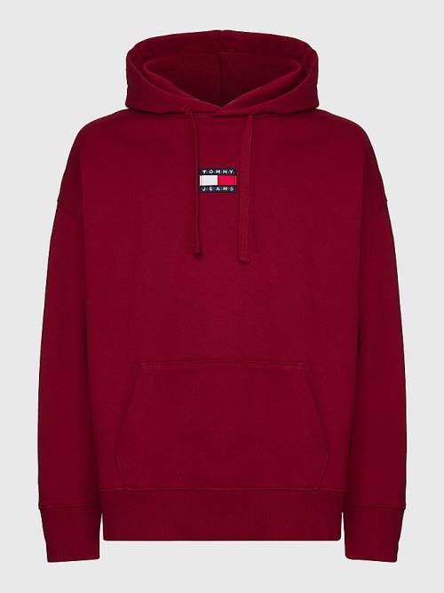 Tommy Hilfiger Badge Organic Katoenen Hoodie Heren Rood | TH821VPA