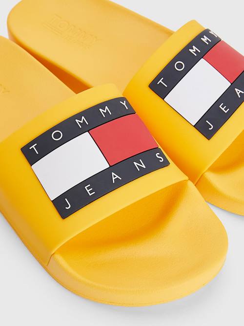 Tommy Hilfiger Badge Pool Slides Sandalen Heren Oranje | TH612TIG