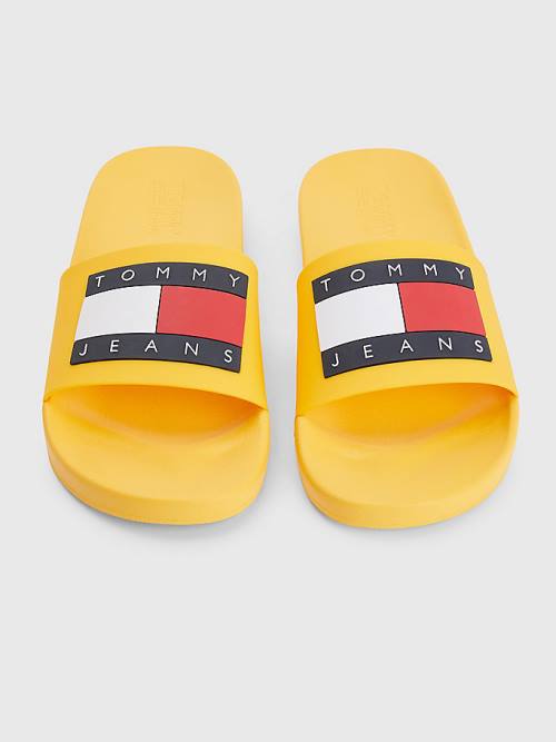 Tommy Hilfiger Badge Pool Slides Sandalen Heren Oranje | TH612TIG