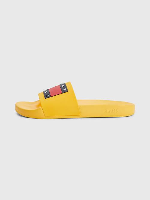 Tommy Hilfiger Badge Pool Slides Sandalen Heren Oranje | TH612TIG