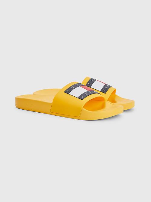 Tommy Hilfiger Badge Pool Slides Sandalen Heren Oranje | TH612TIG