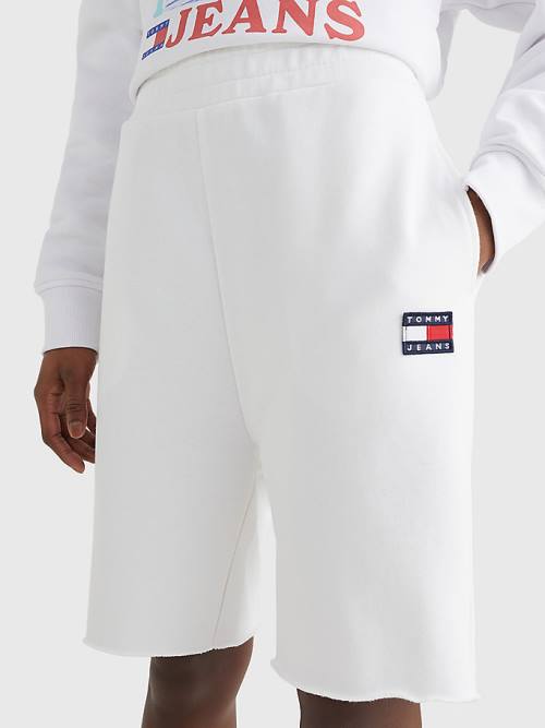 Tommy Hilfiger Badge Relaxed Fit Sweat Korte Broek Dames Wit | TH489AJB