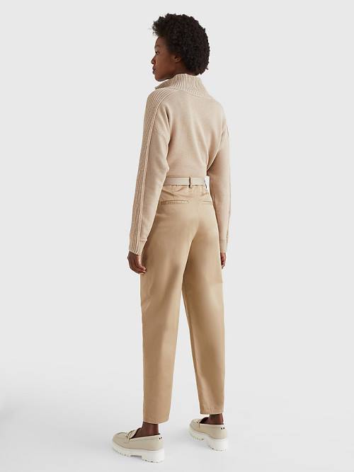 Tommy Hilfiger Belted Taille Tapered Leg Chinos Broek Dames Beige | TH160ITX